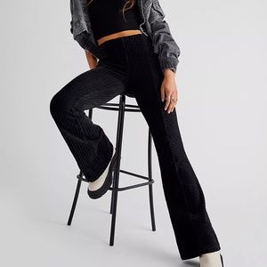 Free People Slim Pull On Velvet Flare Pants